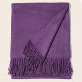 Fringed Woven Throw in Purple