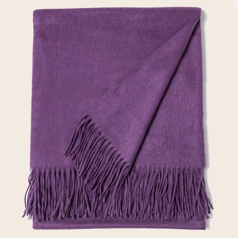 Fringed Woven Throw in Purple