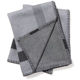 Woven Reversible Plaid to Solid Throw in Grey