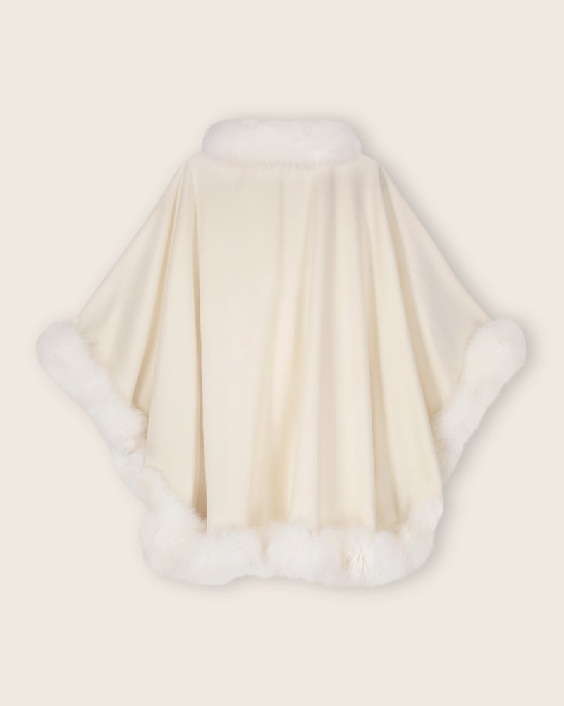 Fur Trimmed Cape in white 
