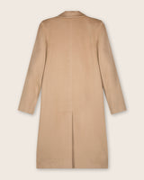 Pure Cashmere Pick-Stitched Double-Breasted Coat In Camel