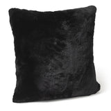 Castoro Sheared Beaver Fur and Cashmere Pillow- Black 20" x 20"