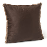 Beaver Fur and Cashmere pillow in brown 18" x 18"