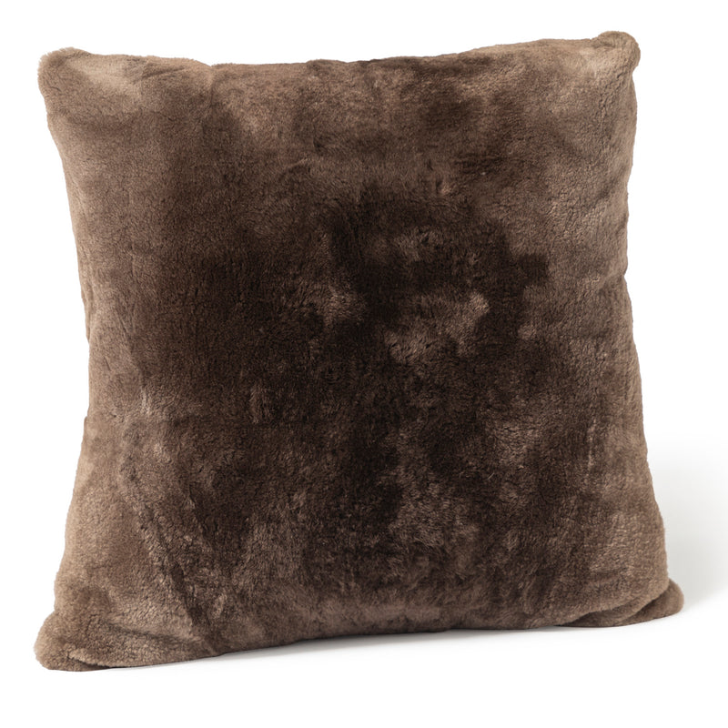 Beaver Fur and Cashmere pillow in brown 20" x 20"
