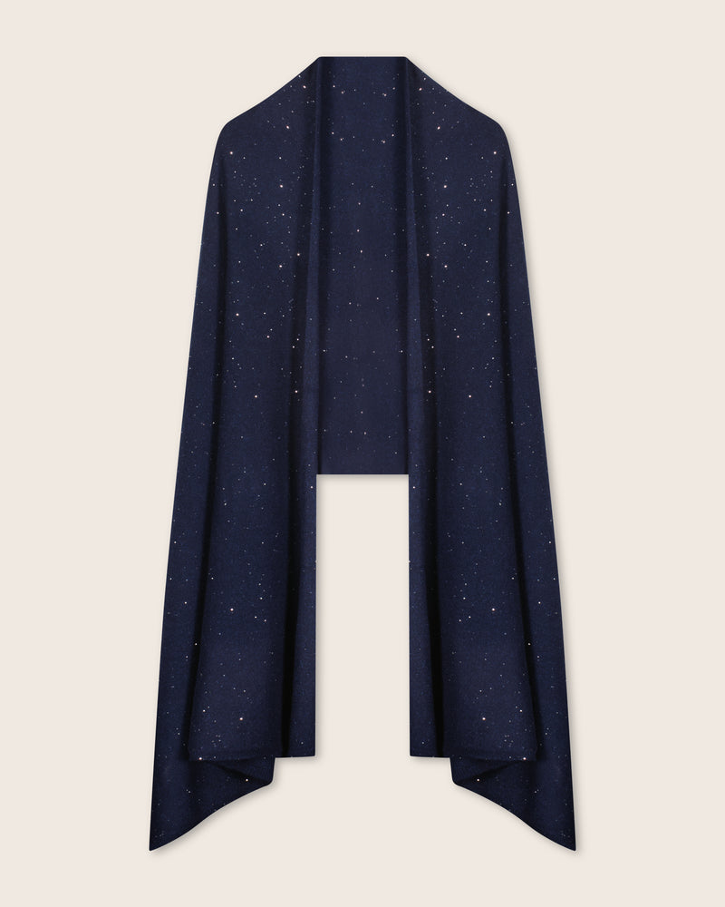 Radiant Sequin Wrap in Dark Navy