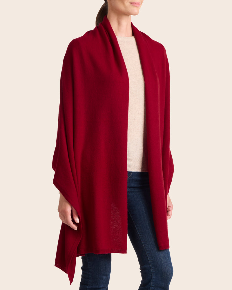 Voyage Cashmere Travel Wrap in deep red 
