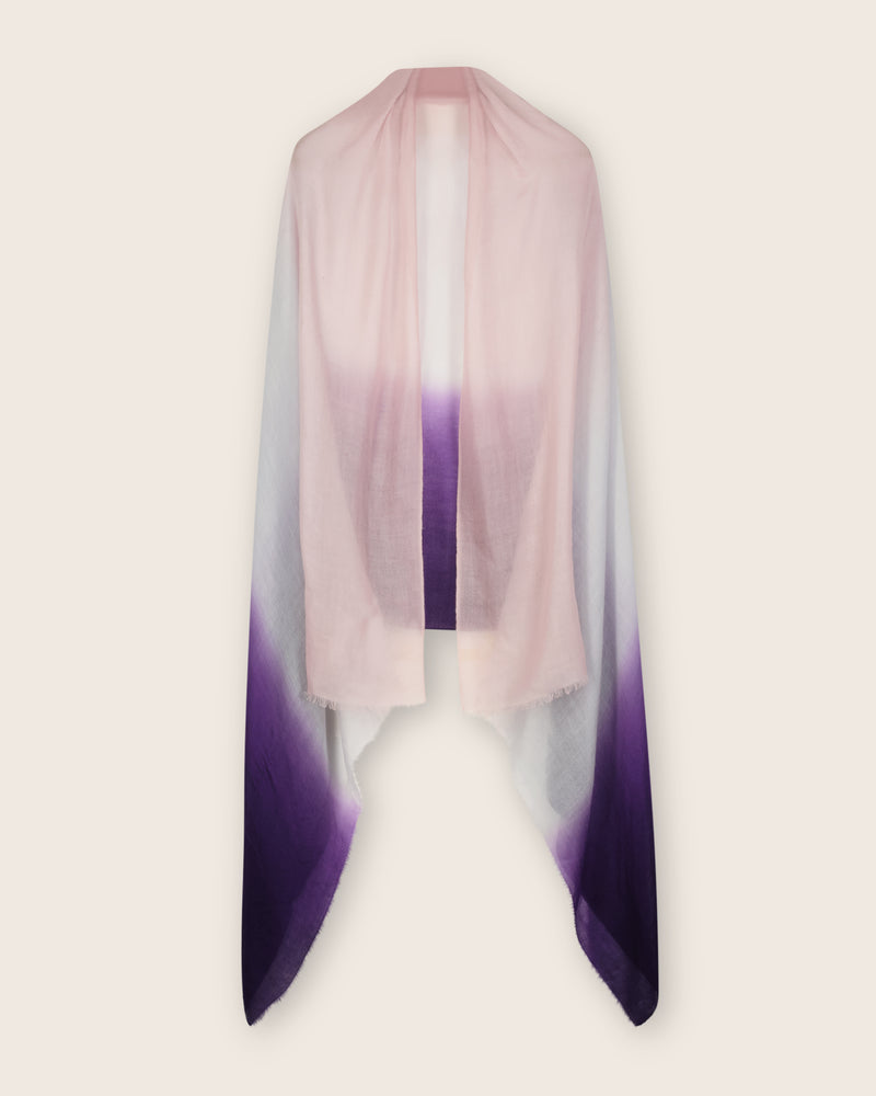 Lightweight Cashmere Wrap in Purple Ombre