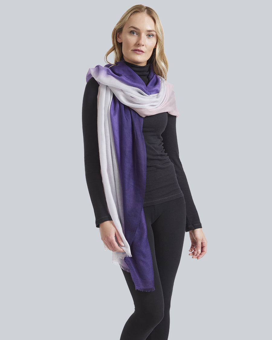 Sheer Lightweight Ombre Cashmere Wrap | Sofia Cashmere