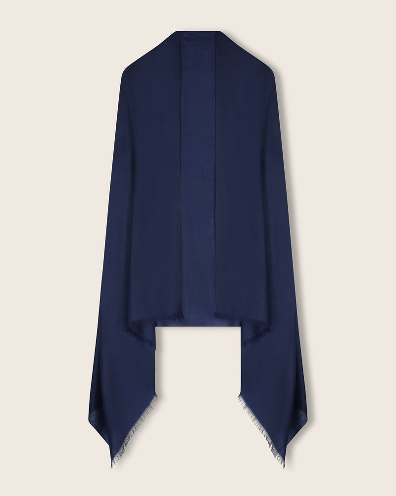 Lightweight cashmere wrap in dark navy