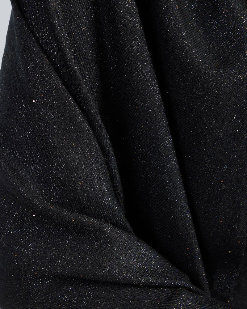 Cashmere Lurex and Sequin Wrap in black