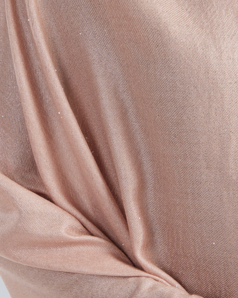 Cashmere Lurex and Sequin Wrap in dusty rose