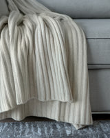 Brooklyn Loft Chunky Cashmere Throw  in oatmeal