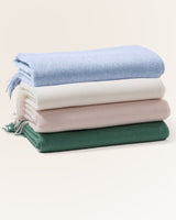 Fringed Woven Throw in Ivory