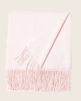 Fringed Woven Throw in Powder Pink