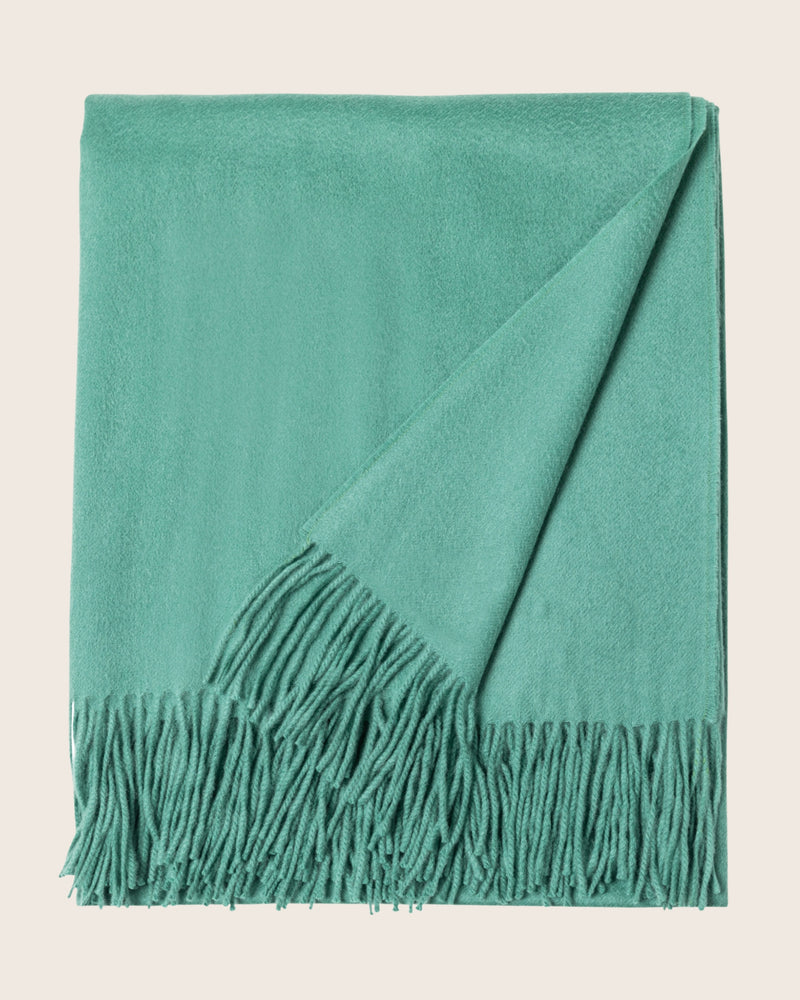 Fringed Woven Throw in Sage