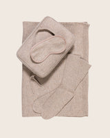 Jersey Knit cashmere Travel Set in Oatmeal