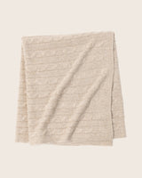 Classic Cable Knit Cashmere Baby Blanket in Beige