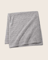 Classic Cable Knit cashmere Baby Blanket in Light Grey