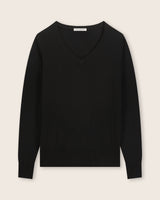 Pura Baby Cashmere V-Neck Sweater in black