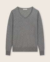 Pura Baby Cashmere V-Neck Sweater in grey
