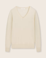 Pura Baby Cashmere V-Neck Sweater in ivory