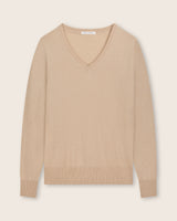 Pura Baby Cashmere V-Neck Sweater in oatmeal