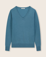 Pura Baby Cashmere V-Neck Sweater in seafoam