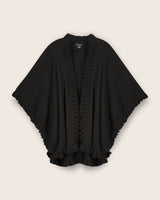 Knitted Cashmere ruffled Cape in Black