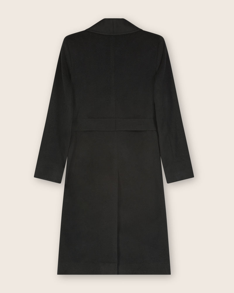 Pure Mongolian Cashmere Wrap Coat with Shawl Collar | Sofia