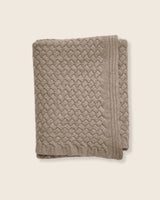 Basketweave Knit Throw in Heather Taupe