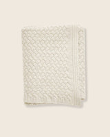Basketweave Knit Throw in Ivory