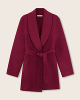 Sutton Double-Face Belted Car Coat in bordeaux