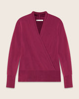 Élan Faux Wrap Cashmere Sweater in medium pink