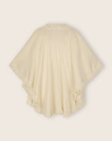 Knitted Cashmere Cape in Ivory back side