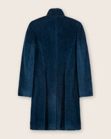 Alpaca Boucle Snap Button Coat in Teal