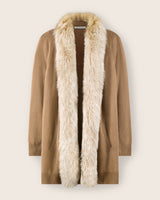 Julianna cashmere long length cardigan sweater in natural front