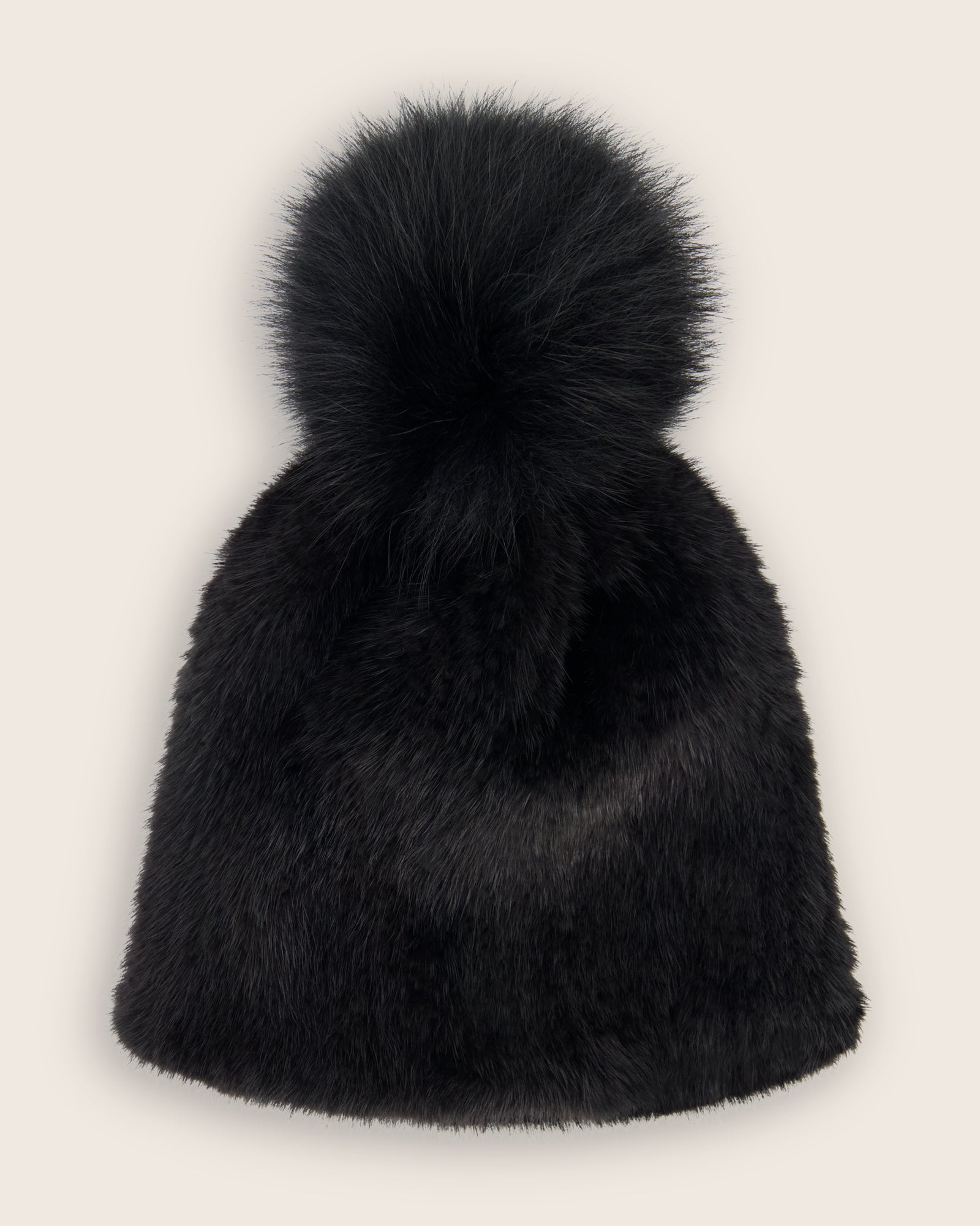 SOPHIA CASHMERE BOW RHINESTONE FAUX FUR POM CASHMERE BEANIE  display picture 3