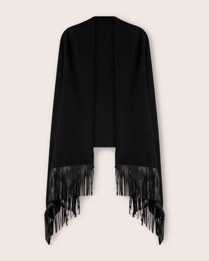 Cashmere Wrap with Leather Fringe | Sofia Cashmere – SofiaCashmere