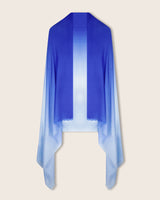 Monaco lightweight cashmere wrap scarf in Blue Ombre