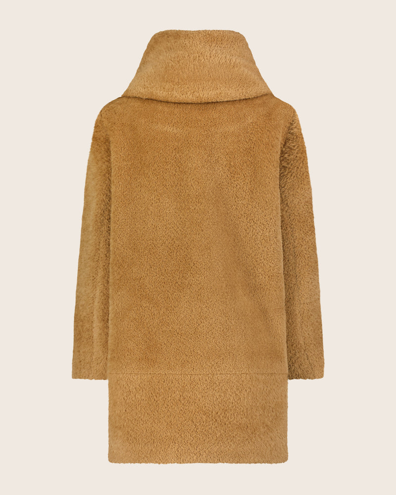 Cozy Alpaca Bouclé Cocoon Coat with Envelope Collar | Sofia