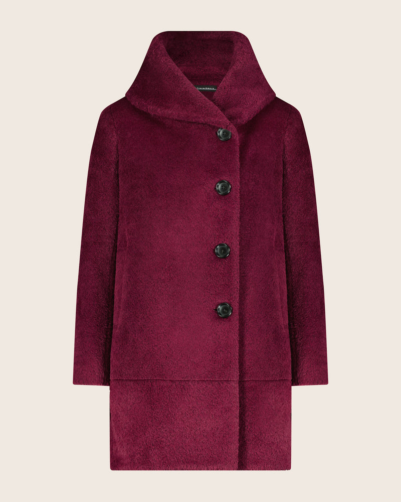 Cozy Alpaca Bouclé Cocoon Coat with Envelope Collar | Sofia Cozy Alpaca Bouclé Cocoon Coat with Envelope Collar | Sofia