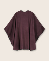 Reversible Cashmere Cape with Leather trim in Plum/Black