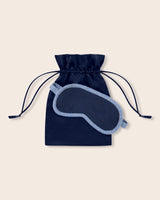 serena cashmere sleep mask in navy/denim