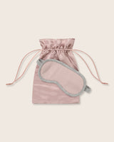Serena cashmere Sleep Mask in Light Pink/Grey