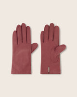 Heritage Baby Cashmere-Lined Short Leather Gloves in bordeaux