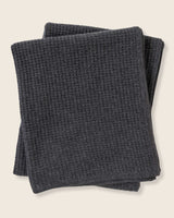 Waffle Knit Cashmere Throw in Charcoal