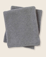 Waffle Knit Cashmere Throw in Grey