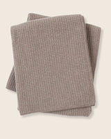 Waffle Knit Cashmere Throw in Heather Taupe