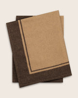 Skyline Border Stripe Cashmere Throw in Camel/Chocolate