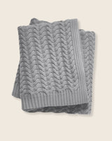 Braided Cable Knit Throw in Grey
